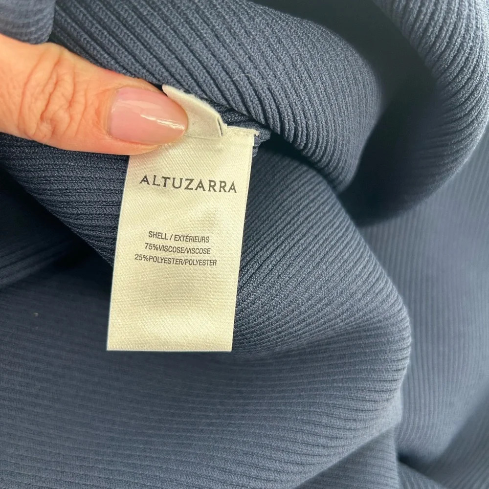 $1595 Nwt Altuzarra Women's Blue Mareen Knit Fitted Dress 3/4 Sleeve Size M - Picture 12 of 16